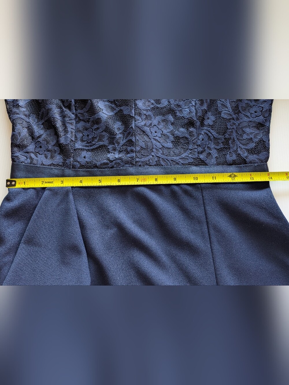 MISSMAY Women's Navy Floral Lace Half Sleeve Evening Party Ruffle Formal Long - Picture 7 of 9